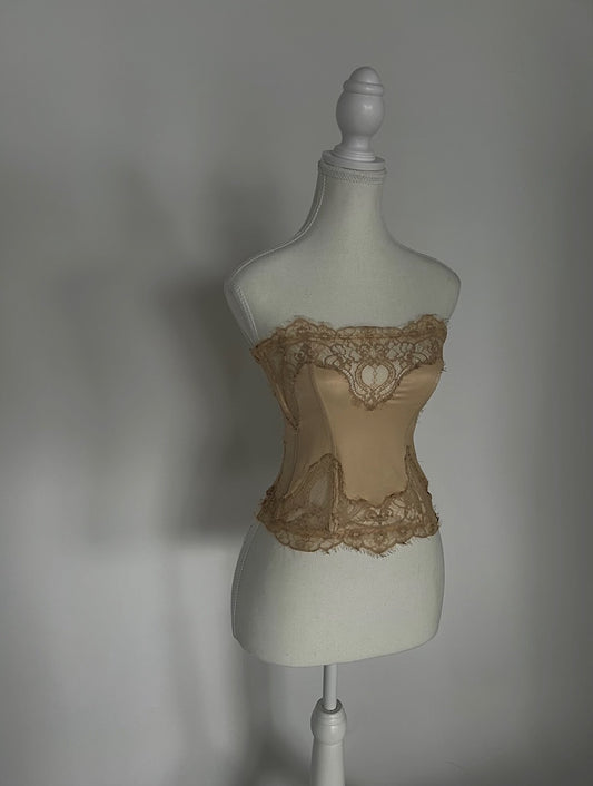 Stitched Silk & Lace Corset