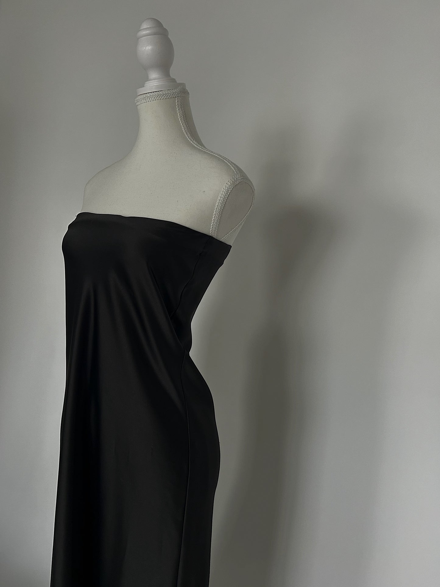 Black Sleeveless Silk Dress