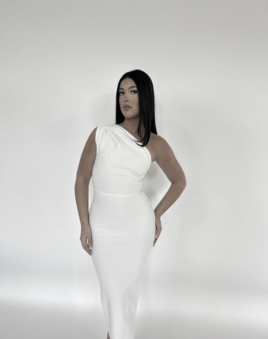 White Slim Fitted Bandage Dress