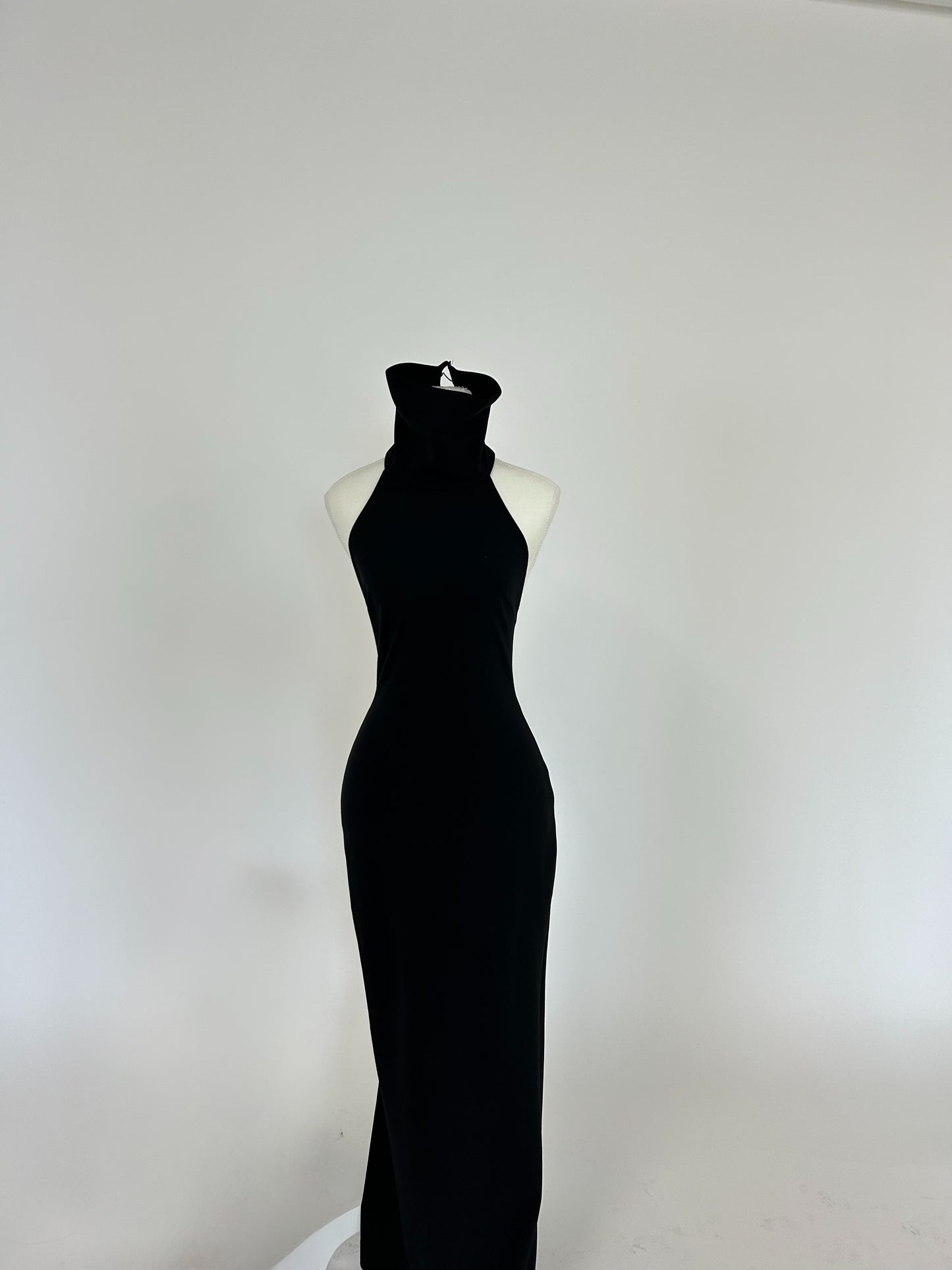 Black High Neck - Low Back Dress